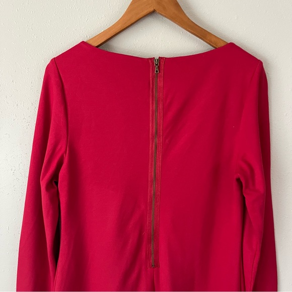 Trina Turk Red Long Sleeve Round Neck Shift Dress Size 10 - Picture 12 of 12